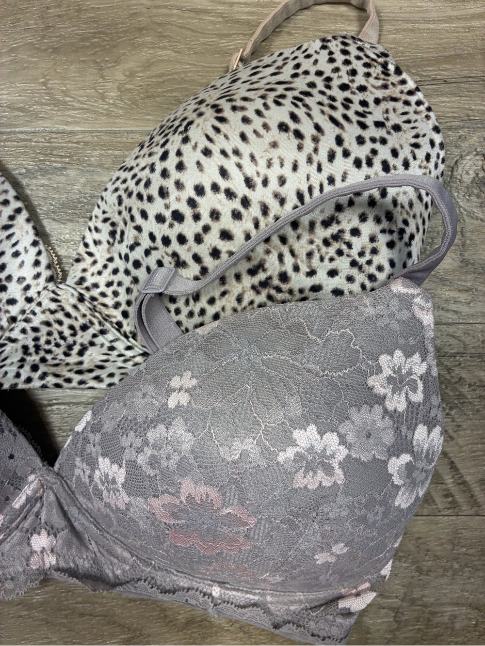 Victoria Secret 2 Wirefree Nursing Bras Lace Leopard Print - Picture 2 of 11